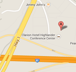Map to Clarion Hotel Highlander Conference Center