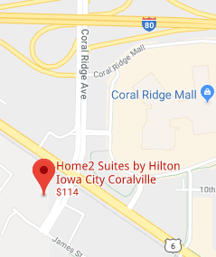 Map to Home2 Suites  Coralville