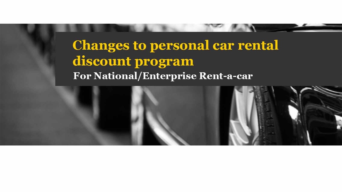 Personal Car Rental Changes